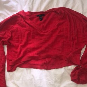 Red Oversized f21 Crop top
